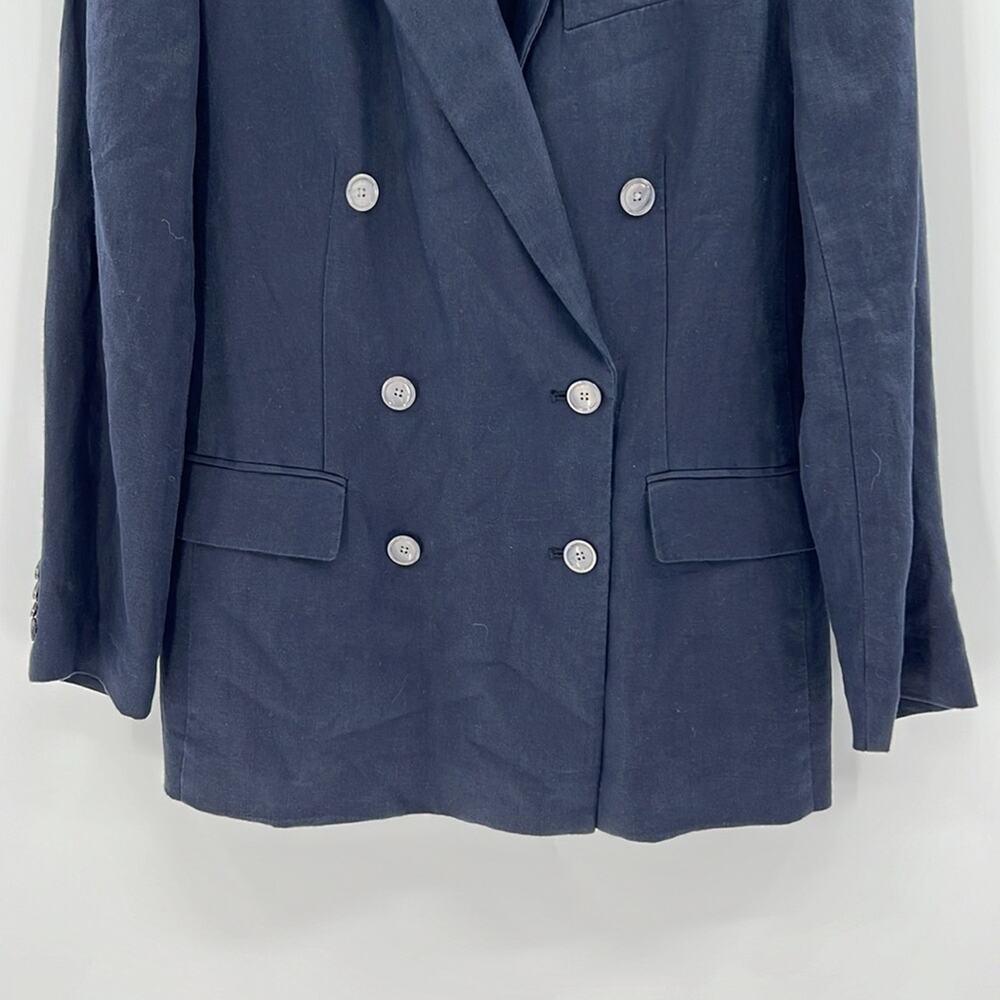 Alex Mill Women's Bre Double Breasted Blazer in Linen - Dark Navy - XS - NWT - Picture 3 of 9